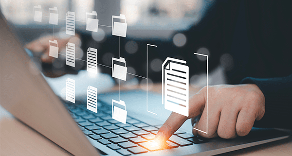 button pressed on keyboard with file icons